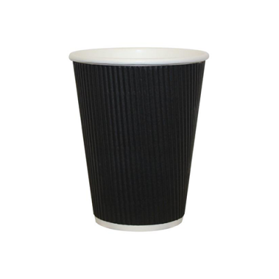 12Oz Black Ripple Cups x25