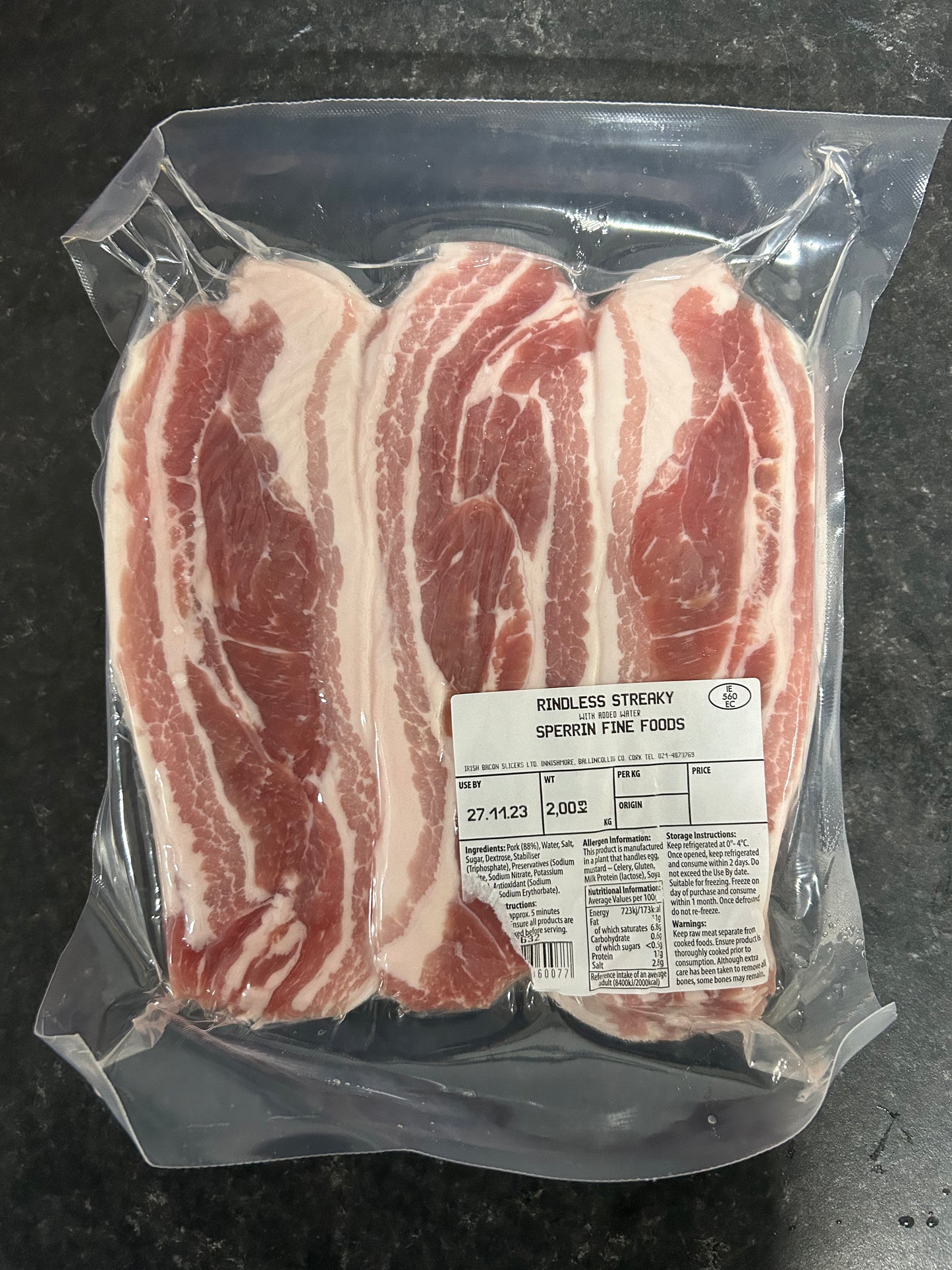 Streaky Bacon x2kg